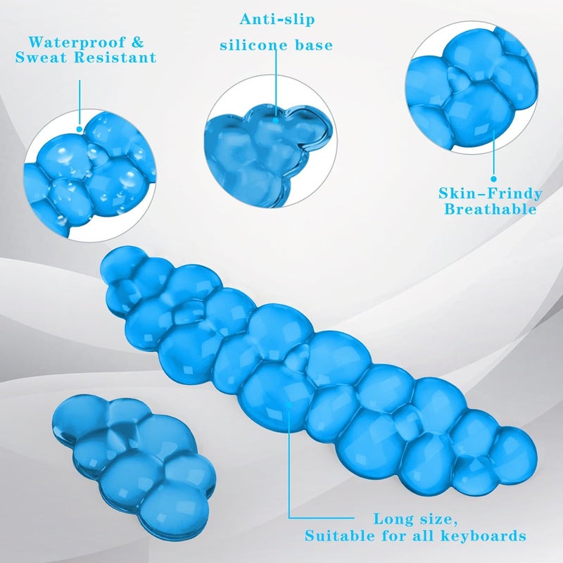 KEPUTAIER Gel Cloud Keyboard and Mouse Wrist Rest, Cute Wrist Support and Arm Support Keyboard Rest for Keyboard and Mouse Typing Pain Relief，Suitable for Office/Computer/Laptop/Gaming (Blue) - Image 3